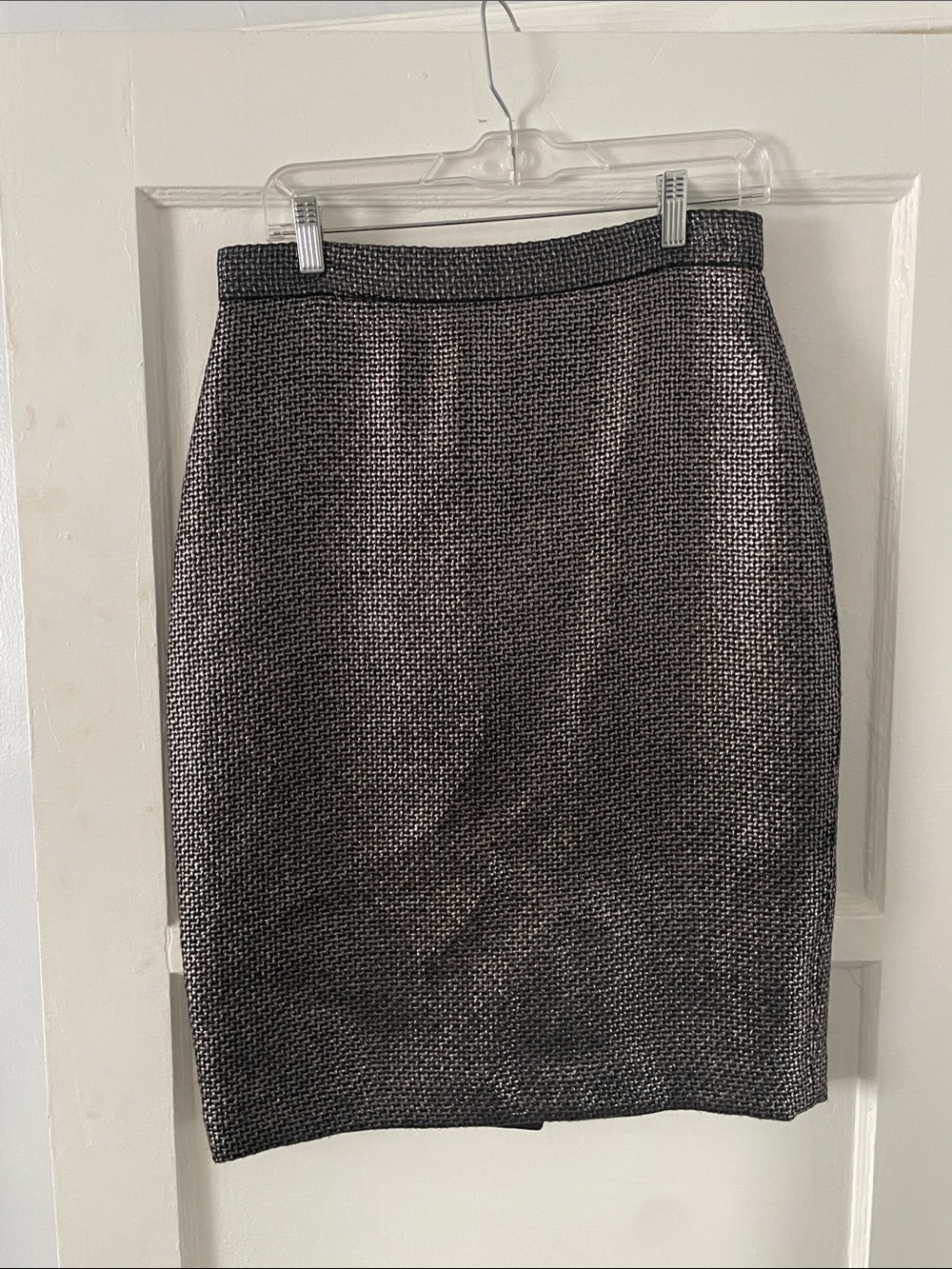 Banana Republic Black & Gray Tweed Pencil Skirt